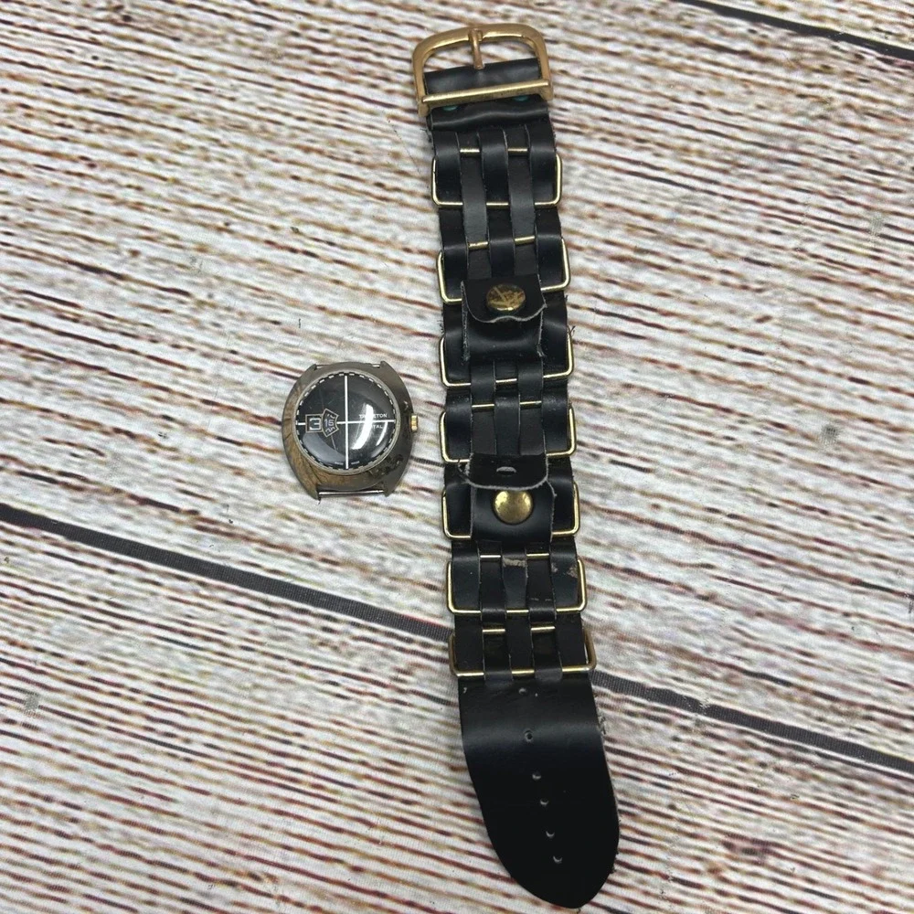 Vintage Tarleton Digital Swiss-Made Jump Hour Watch Black Woven Band‎ Tested
